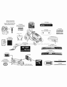 Page D Diagram and Parts List for 13AX915T004 2013 MTD Lawn Tractor