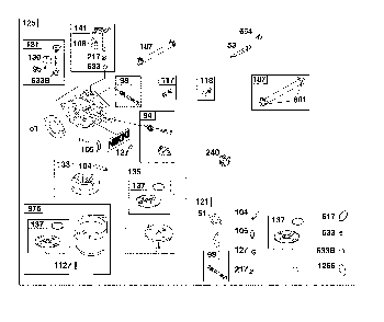 Carburetor & fuel supply Diagram and Parts List for 13AC26JD093  MTD Lawn Tractor