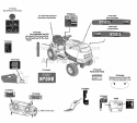 Part Location Diagram of 777D12227 MTD Label-Rider Hood Left Hand Huskee