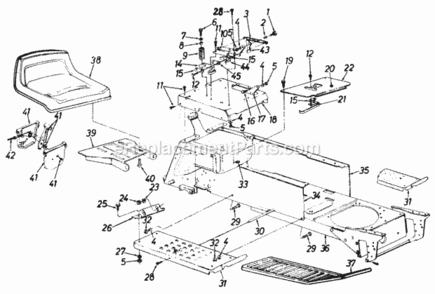 Page F Diagram and Parts List for 140-840H192  MTD Lawn Tractor