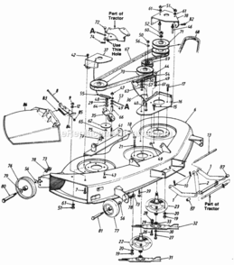46-In Diagram and Parts List for 140-844H000 1990 MTD Lawn Tractor