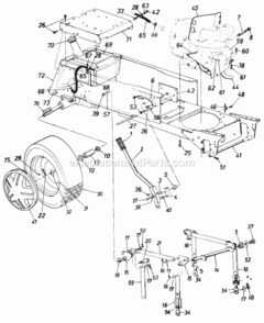 Page F Diagram and Parts List for 140-844H000 1990 MTD Lawn Tractor