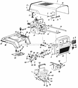 Part Location Diagram of 14749 MTD Grille Side Panel L.H.