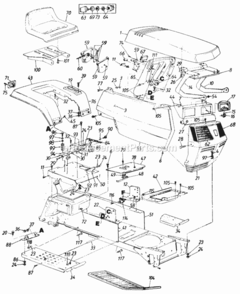 Page C Diagram and Parts List for 141-844H000 1991 MTD Lawn Tractor