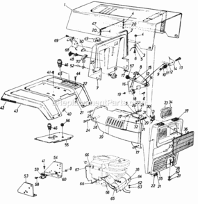 Parts Diagram and Parts List for 141-848H130  MTD Lawn Tractor