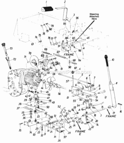 Part Location Diagram of 683-0020 MTD Control Handle Shaft Assembly.
