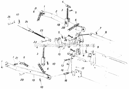 Draft_Bar_Assembly Diagram and Parts List for 142-995-205 1992 MTD Lawn Tractor