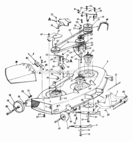 Deck_Assembly Diagram and Parts List for 143P820H192 1993 MTD Lawn Tractor