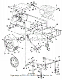 Deck Lift  Hanger AssemblyWheels RearFuel Tank Diagram and Parts List for 143P828H118 1993 MTD Lawn Mower