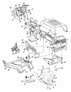 Hood_Style_5 Diagram and Parts List for 144-825H000 1994 MTD Lawn Tractor