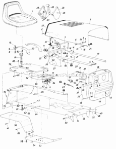Main_Frame Diagram and Parts List for 145-834-000 1985 MTD Lawn Tractor
