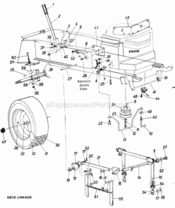 Deck_Linkage Diagram and Parts List for 145-843-000 1985 MTD Lawn Tractor