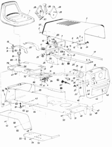 Parts Diagram and Parts List for 146-832-000 1986 MTD Lawn Tractor