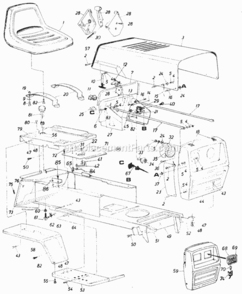 Page C Diagram and Parts List for 146-844-000 1986 MTD Lawn Tractor