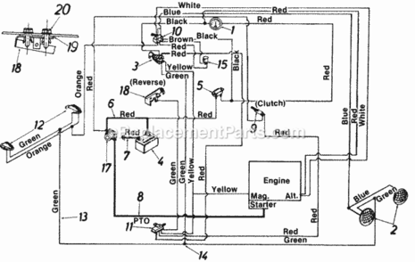 Part Location Diagram of 925-0612 MTD Taillight