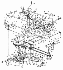 DriveHitch_PlatePedal_AssemblySpeed_Control_Linkage Diagram and Parts List for 146P820H205 1996 MTD Lawn Tractor