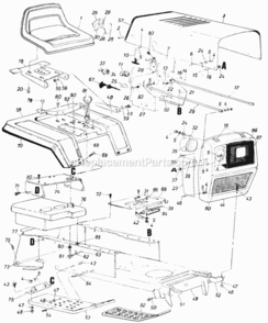 Part Location Diagram of 17152 MTD Transmission Cover Assembly.