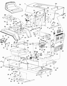 Parts Diagram and Parts List for 147-823-000 1987 MTD Lawn Tractor