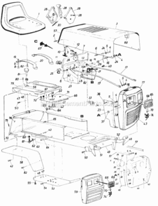 Parts Diagram and Parts List for 147-842-000 1987 MTD Lawn Tractor