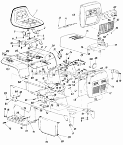 Parts Diagram and Parts List for 147-996-000 1987 MTD Lawn Tractor