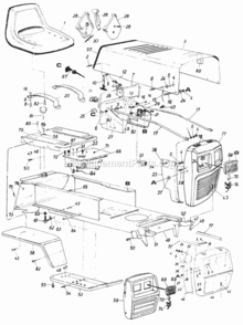 Page D Diagram and Parts List for 148-867-000 1988 MTD Lawn Tractor