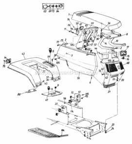 Parts Diagram and Parts List for 149-814-000 1989 MTD Lawn Tractor