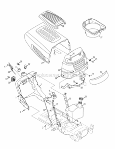 Hood_And_Dash Diagram and Parts List for 14AA945K004 2010 MTD Lawn Tractor