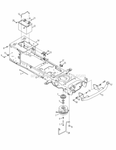 Pto_And_Battery Diagram and Parts List for 14AA945K004 2010 MTD Lawn Tractor