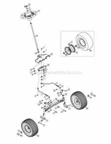 Steering_And_Axle Diagram and Parts List for 14AA945K004 2010 MTD Lawn Tractor