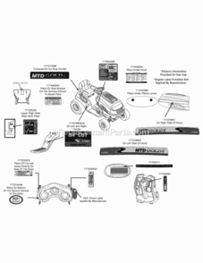Label_Map_14Ak945K004 Diagram and Parts List for 14AK945K004 2013 MTD Lawn Tractor