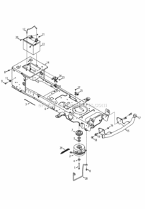 Pto_And_Battery Diagram and Parts List for 14AK945K004 2013 MTD Lawn Tractor