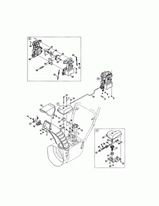 Chute/gearbox Diagram and Parts List for 31AH5DTH799  MTD Snow Blower
