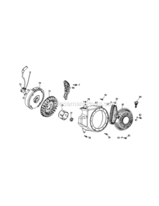 161-Jwa-11_Flywheel_And_Recoil_Starter Diagram and Parts List for 161-JWA-11  MTD Engine