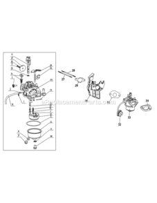 165-Sub-11_Carburetor Diagram and Parts List for 165-SUB-11  MTD Engine