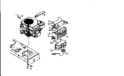 Muffler assembly Diagram and Parts List for 13AS695G118  MTD Lawn Tractor