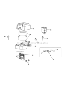170-Cu_Air_Filter Diagram and Parts List for 170-CU  MTD Engine