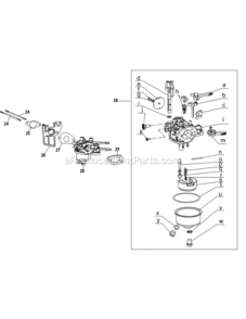 170-L0-11_Carburetor Diagram and Parts List for 170-L0-11  MTD Engine