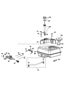 170-L0-11_Fuel_Tank_And_Mounting Diagram and Parts List for 170-L0-11  MTD Engine