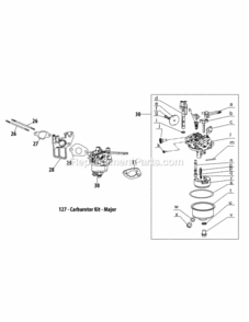 170-Tu_Carburetor Diagram and Parts List for 170-TU  MTD Engine