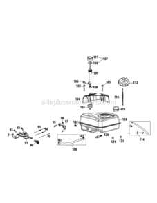 170-Tu_Fuel_Tank_And_Mounting Diagram and Parts List for 170-TU  MTD Engine