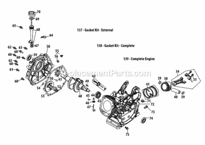 178-Lu_Crankshaft_And_Crankcase Diagram and Parts List for 178-LU  MTD Engine