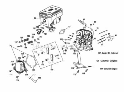 178-Lu_Cylinder_Head Diagram and Parts List for 178-LU  MTD Engine