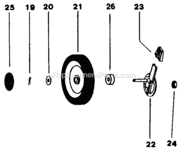 Wheel_Assembly Diagram and Parts List for 181-414D000 1991 MTD Lawn Mower