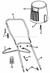 Part Location Diagram of 747-0789 MTD Cord Control Rod
