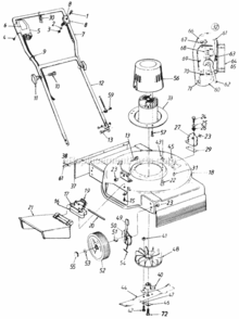 Deck_And_Handle_Assembly Diagram and Parts List for 182-427B087 1992 MTD Lawn Mower
