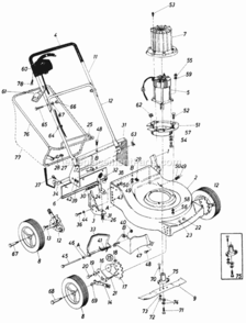 Part Location Diagram of 15864 MTD 20-In. Deck Assembly.