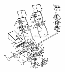 General_Assembly Diagram and Parts List for 186-407-372 1996 MTD Lawn Mower