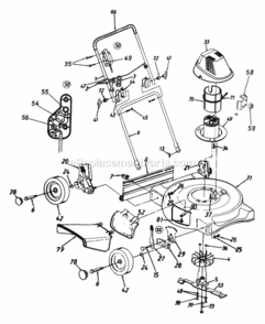 General_Assembly Diagram and Parts List for 186-707-372 1996 MTD Lawn Mower