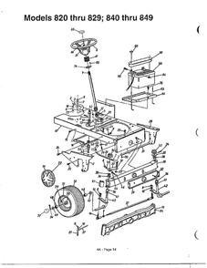 Garden Tractor 1 Diagram and Parts List for 820 THRU 829 MTD Lawn Tractor