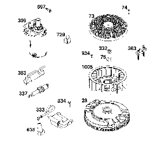Flywheel/ignition/starter Diagram and Parts List for 17ADFACW093  MTD Lawn Mower